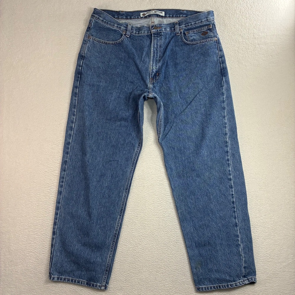 Vintage Harley Davidson Jeans Men 38x30 Blue Straight Biker Moto Rider Loose Y2K